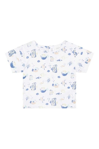 Tuinshort & T-shirt Blauw en Wit - Carrément Beau