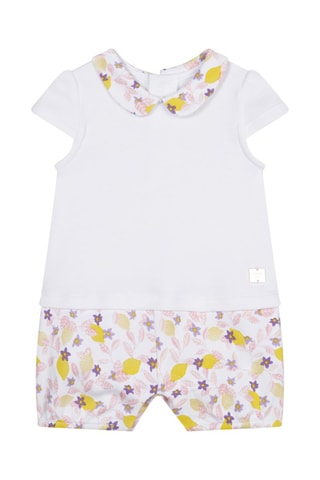 Biologisch Katoenen Broekpakje Wit en Geel - Carrément Beau