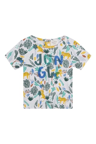 Biologisch Katoenen T-shirt en Short Wit en Beige - Carrément Beau