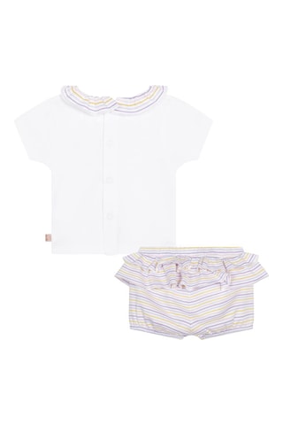 Biologisch Katoenen T-shirt en Short Wit en Paars – Carrément Beau