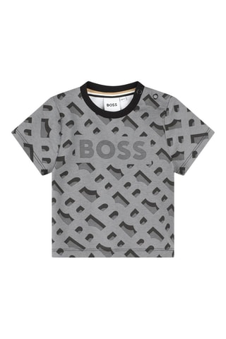 T-shirt - Grijs en Zwart - Boss