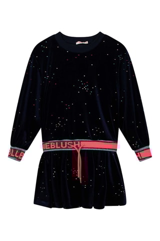 Velours Jurk Nachtblauw - Billieblush