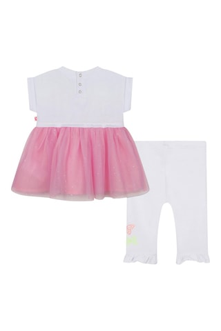 Jurk en Legging Wit en Fuchsia - Billieblush