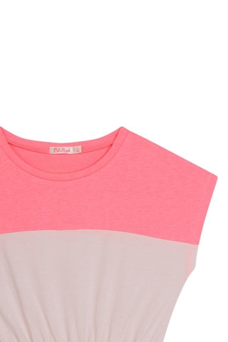 Jurk met Ruches - Roze en geel