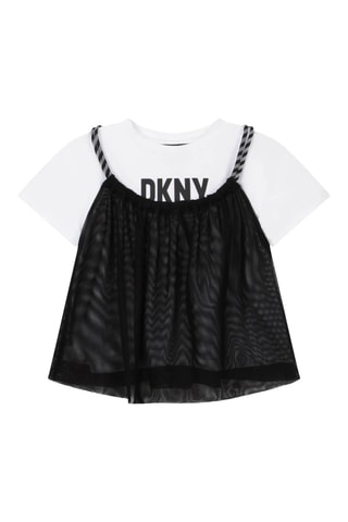 2-in-1 T-shirt Zwart en Wit - DKNY