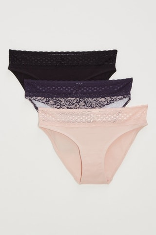 3 slip Les quotidiens - Nero e rosa - Variance