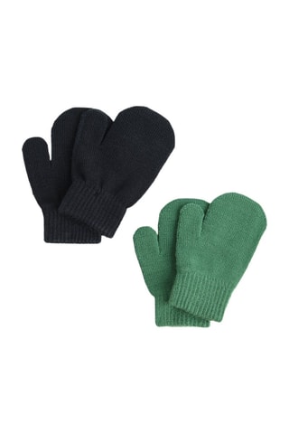 2 paires de moufles - Bleu nuit et vert menthe