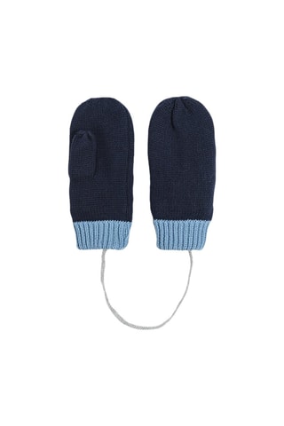 Moufles avec lien Bleu