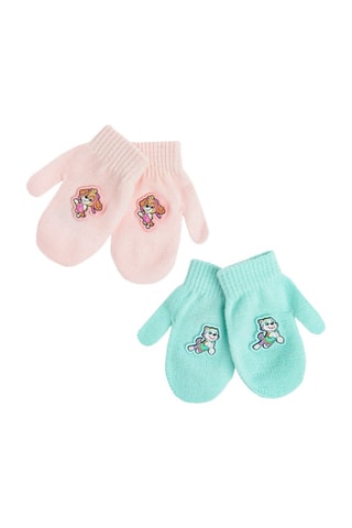 2 paires de moufles Stella et Rocky Pat’ Patrouille - Rose et ciel