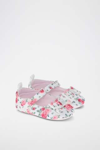 Chaussons Ecru et fuchsia