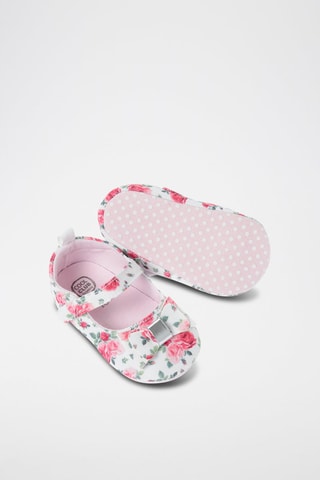 Chaussons Ecru et fuchsia