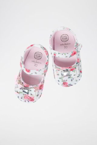 Chaussons Ecru et fuchsia