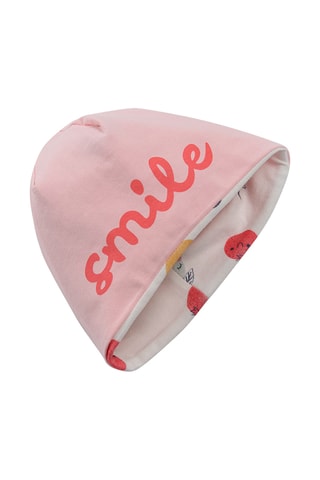 Bonnet réversible - Rose poudré