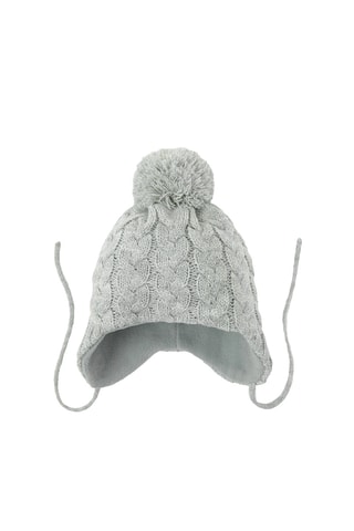 Bonnet à pompon - Gris
