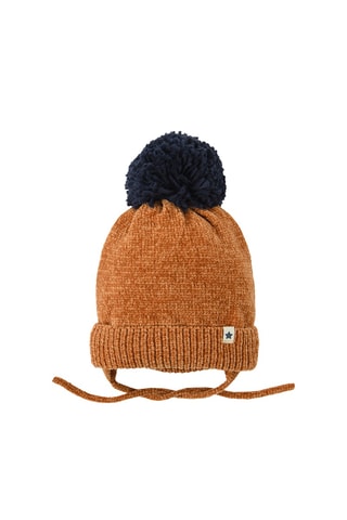 Bonnet à pompon - Marron clair