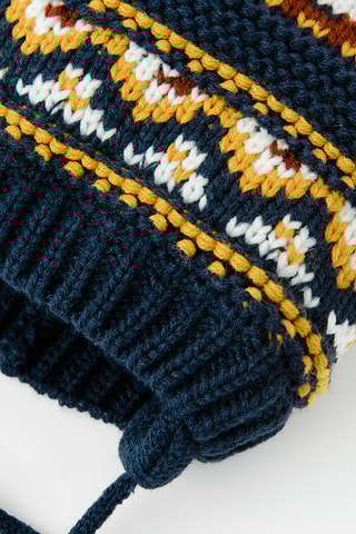 Bonnet à pompon - Bleu marine