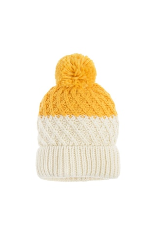 Bonnet à pompon - Jaune