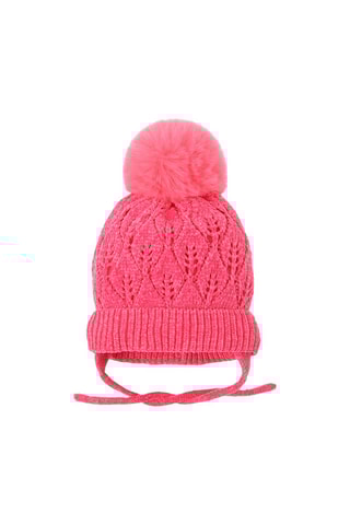 Bonnet à pompon - Rose