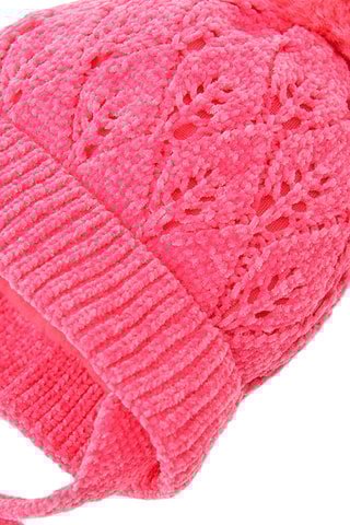 Bonnet à pompon - Rose
