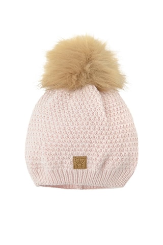 Bonnet à pompon - Rose