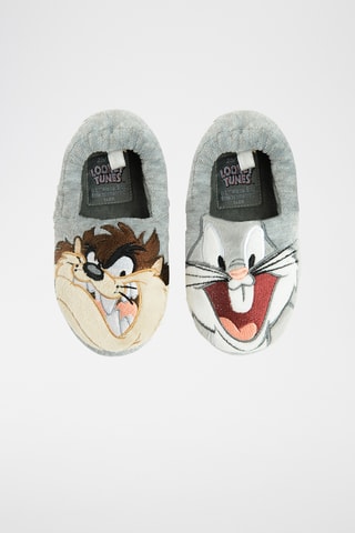 Pantoufles Bugs Bunny et Taz Looney Tunes - Gris chiné