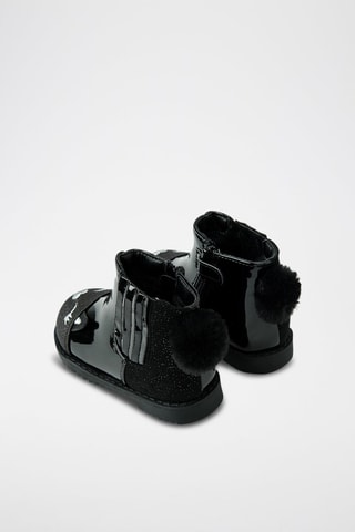 Bottines fourrées vernies - Noir