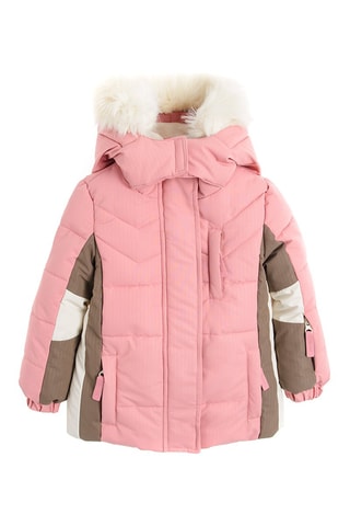 Veste de ski Rose et taupe