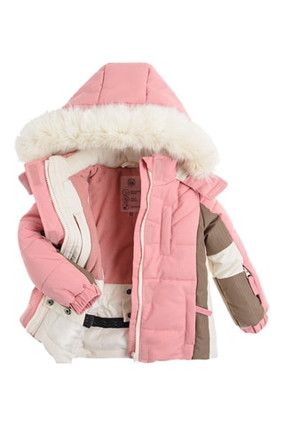 Veste de ski Rose et taupe