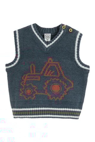 Gilet sans manches - Bleu marine chiné