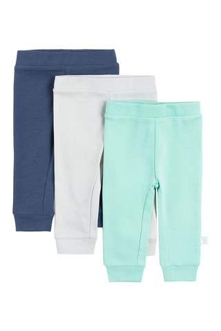 3 joggings - Turquoise, gris clair chiné et bleu marine