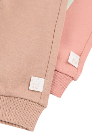 3 joggings en coton biologique - Rose, saumon et vert d’eau