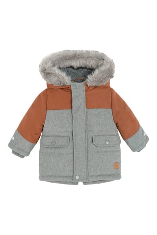 Parka à capuche - Gris chiné