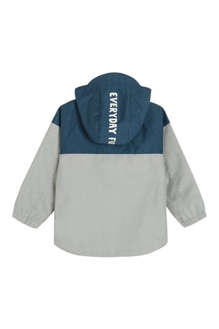Parka Smiley - Bleu marine et gris clair
