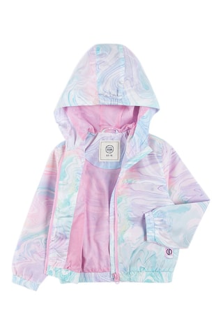 Veste à capuche - Turquoise et rose