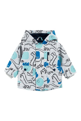 Veste à capuche - Gris clair chiné et turquoise