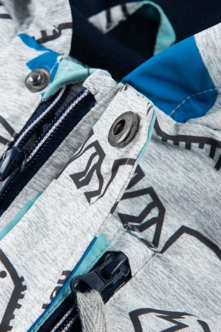 Veste à capuche - Gris clair chiné et turquoise