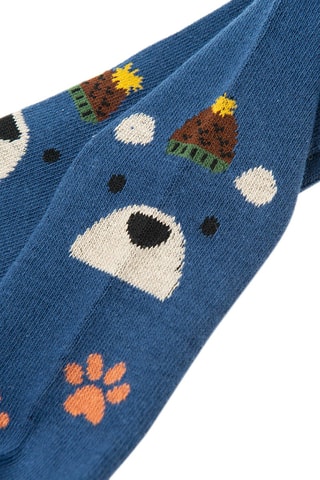 2 collants antidérapants - Bleu cobalt et beige chiné