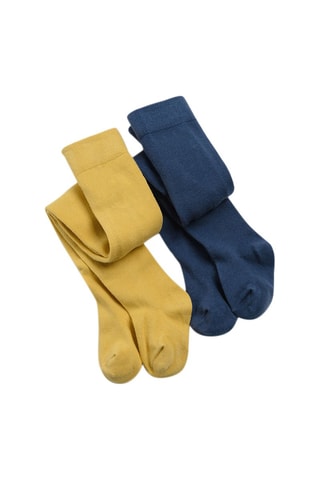 2 collants - Jaune et bleu marine