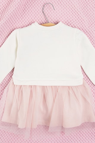 Robe trompe-l’œil - Ecru et rose