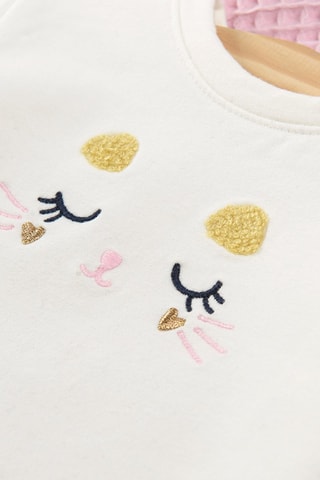 Robe trompe-l’œil - Ecru et rose