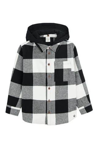 Chemise à capuche - Ecru et noir