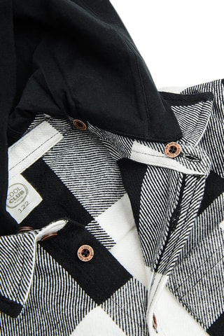 Chemise à capuche - Ecru et noir