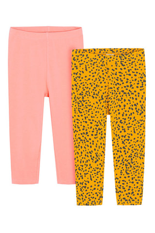 2 leggings - Rose et jaune