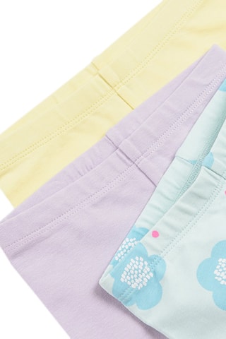 3 leggings Mauve, vert d’eau et jaune