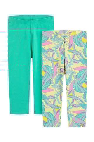 2 leggings - Vert et jaune