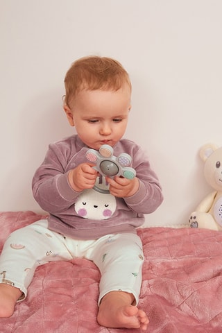 2 leggings en coton biologique - Blanc et vert