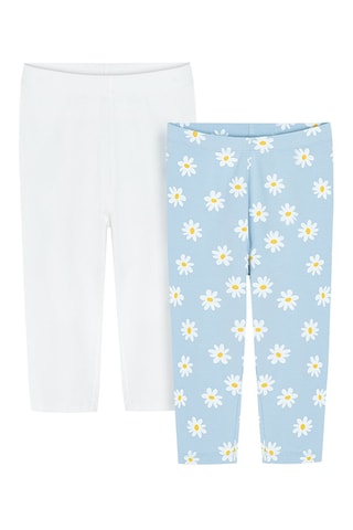 2 leggings - Blanc et ciel
