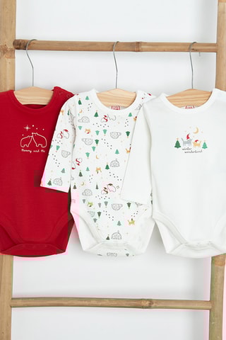 3 bodys - Rouge et blanc