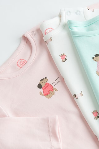 3 bodys - Rose et vert d'eau