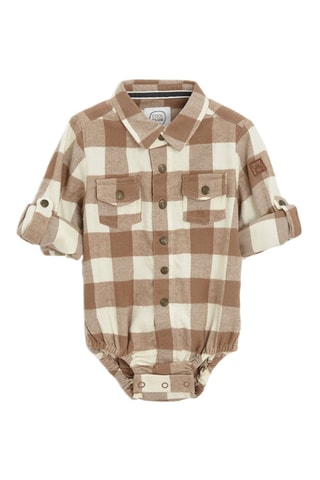 Body-chemise - Beige chiné